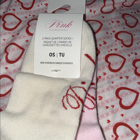 PINK Victoria's Secret Soft Pink and Cream Socks Ruffled Cuffs - Picture 3 of 4